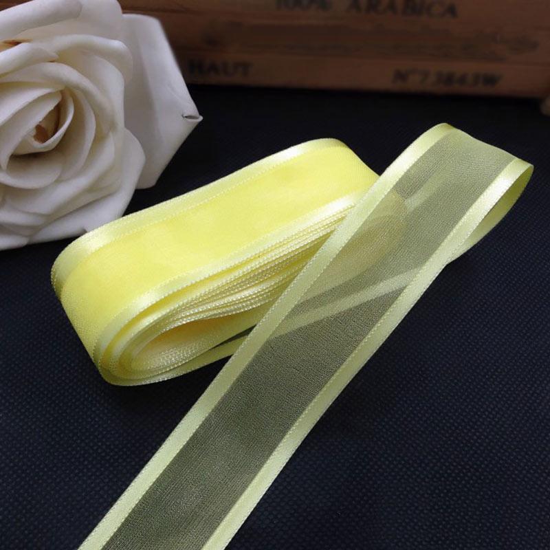 DIY Ribbon 5M 25mm Sewing Satin Edge Organza Lace Trim Wedding Party Decoration Hair Bows