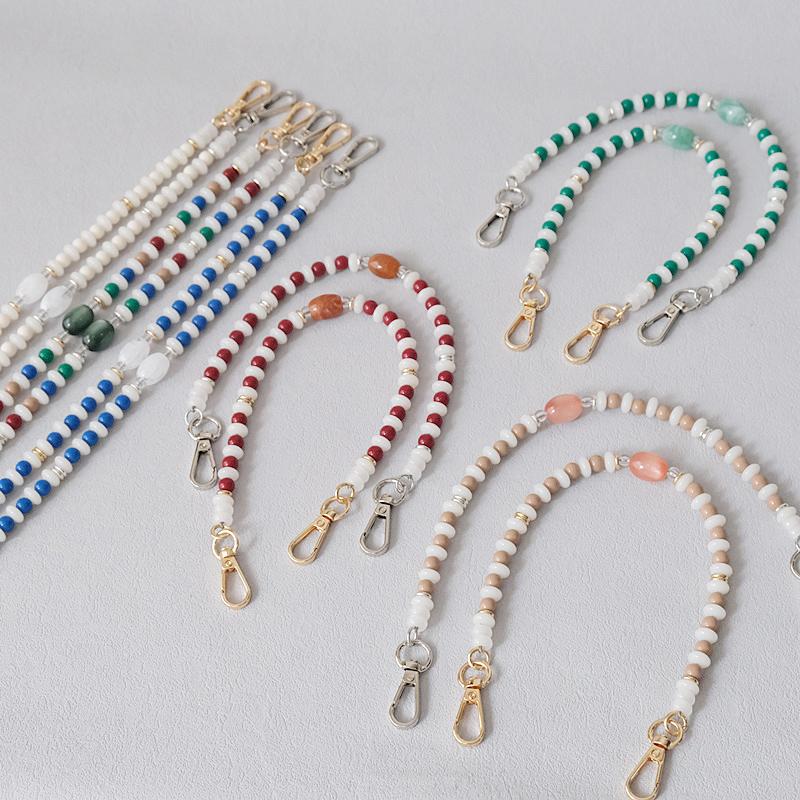 Новый женский аксессуар для сумки Зеленый Белый Конфетный Акриловая смола С бусинами Деталь Ручной работы Браслет на запястье Ремешок для сумки Женская ручка для сумки Цепочка