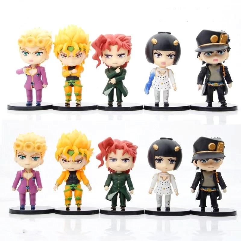 5pcs/set Anime Q Version Josuke Kujo Jotaro Figure Jojo Bizarre Adventure Figure Model Toys
