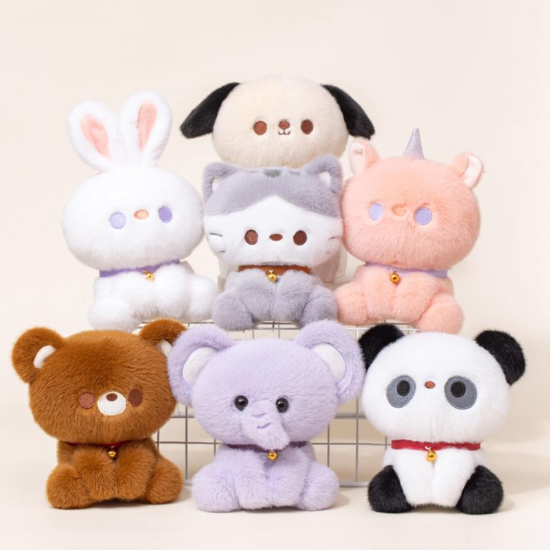 16cm Cute Rabbit Elephant Plush Toy Stuffed Animal Bear Cat Plushies Lovely Soothing Doll Gifts Girl