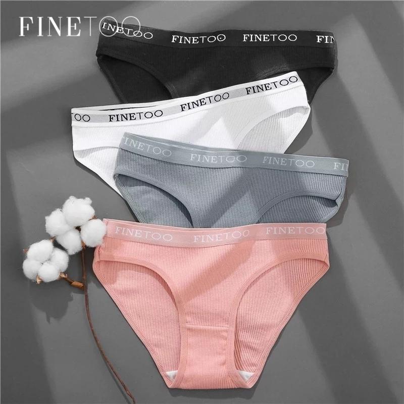 FINETOO 3Pcs/Set Women's Underwear Cotton Panties Sexy Knickers Female Underpants Solid Color Briefs Intimates Women Lingerie M-2XL