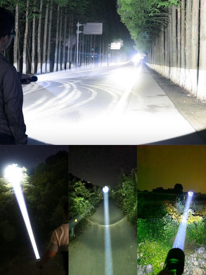 1500m White Laser Flashlight Super Bright Type-c Recharging Torch Powerful LED Flashlights Zoom With COB Lamp Lanterns