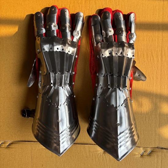 40.64 Cm Medieval Late Gothic Gloves Steel Gauntlets Armor Knight Finger SCA LARP Gloves Gift