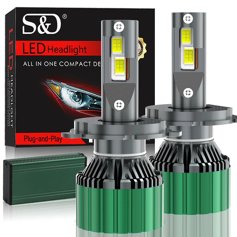 2Pcs H1 H4 H7 LED Canbus H8 H11 9005 HB3 9006 HB4 9012 Hir2 H3 CSP Diode Turbo Led Headlight Bulbs Kit 120W 60000LM 12V 24V 6500K Auto Headlamp