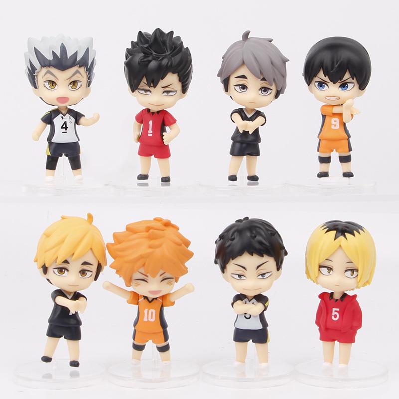 8 шт./компл., фигурки, игрушки, версия Q, Kenma Kozume Shoyo Hinata Kotaru Bokuto Yu Nishinoya, модель волейбола, куклы