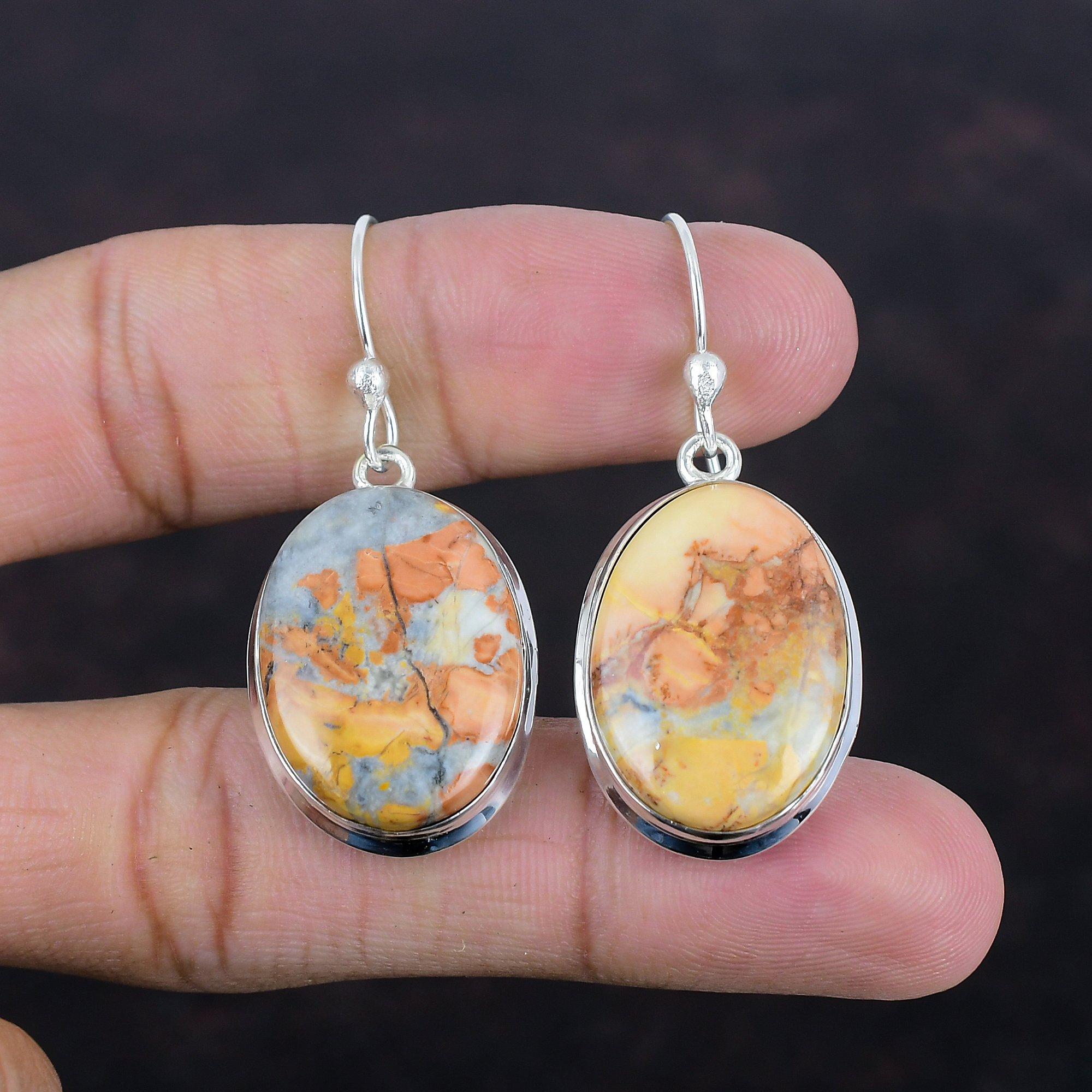 Серьги из яшмы Малигано, оригинальные серьги из драгоценных камней, серьги из стерлингового серебра 925 пробы, ювелирные изделия из яшмы Малигано, серьги-подвески ручной работы, подарки для жены