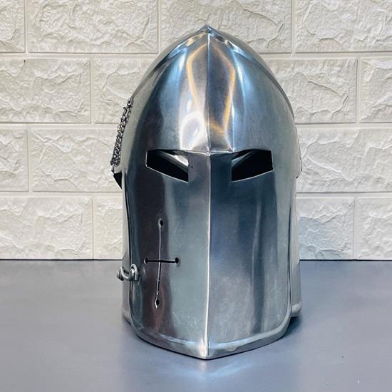 Medieval Barbuta Visored Warrior Helmet Knight 18g Mild Steel Armour Helmet LARP Cosplay Costume Halloween Props