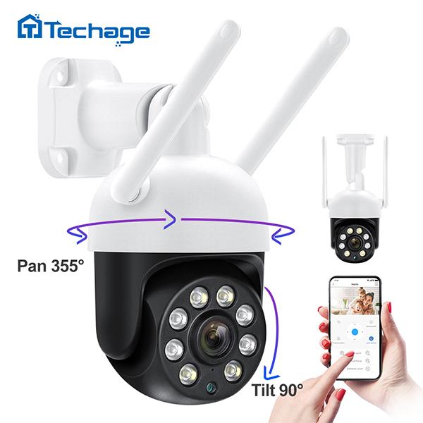 Techage 4MP PTZ WIFI IP Camera Speed Outdoor Wireless AI Security Surveillance IP Camera Full Color Night Two Way Audio ONVIF