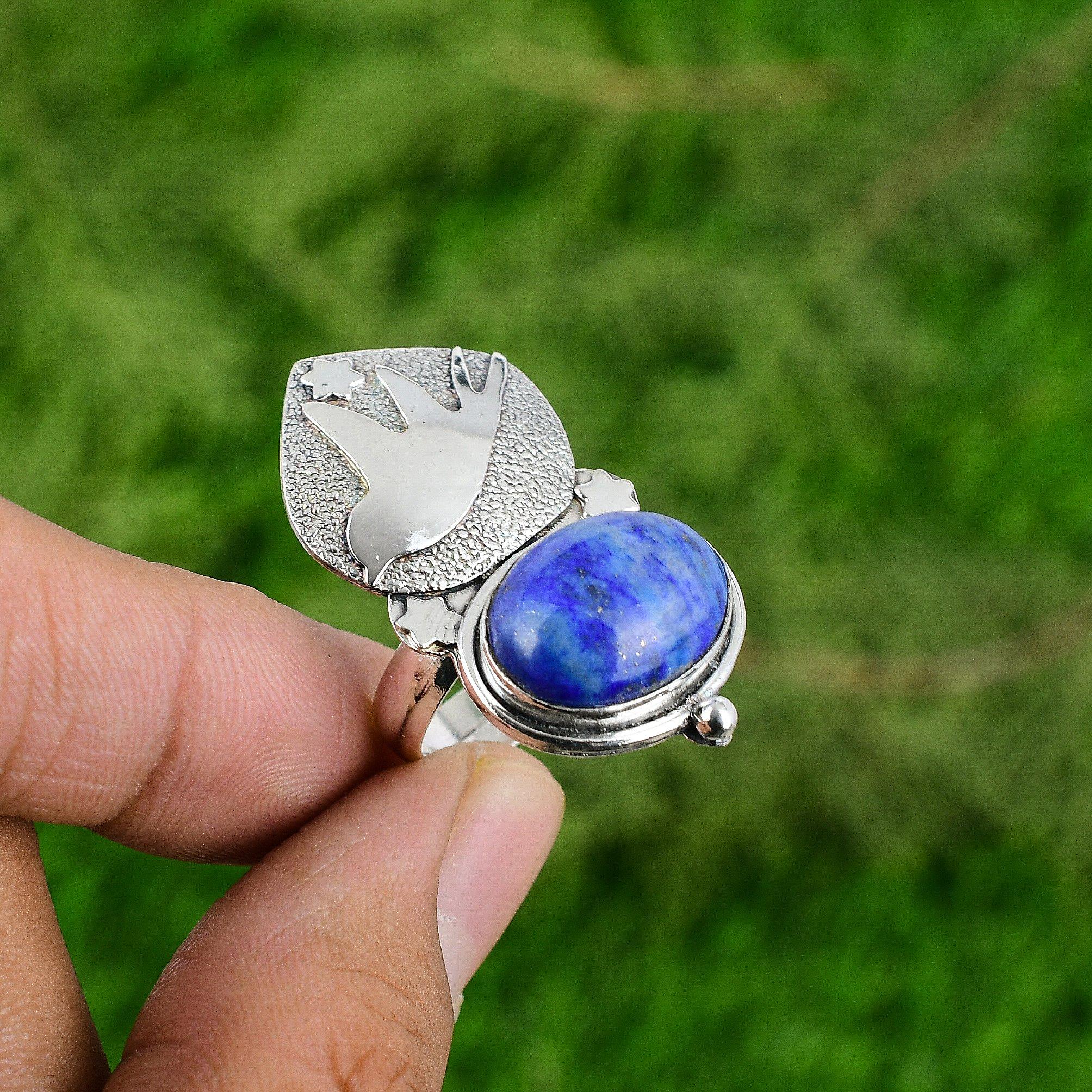 Womens Day Deal 925 Sterling Silver Lapis Lazuli Stone Anniversary New Bird Ring