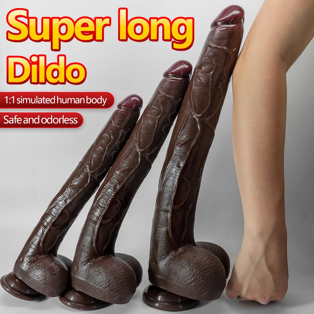 Black Giant Super Soft Super Long Dildo Anal Plug Female Dildo Female Manual Masturbator Adult Sex Toys