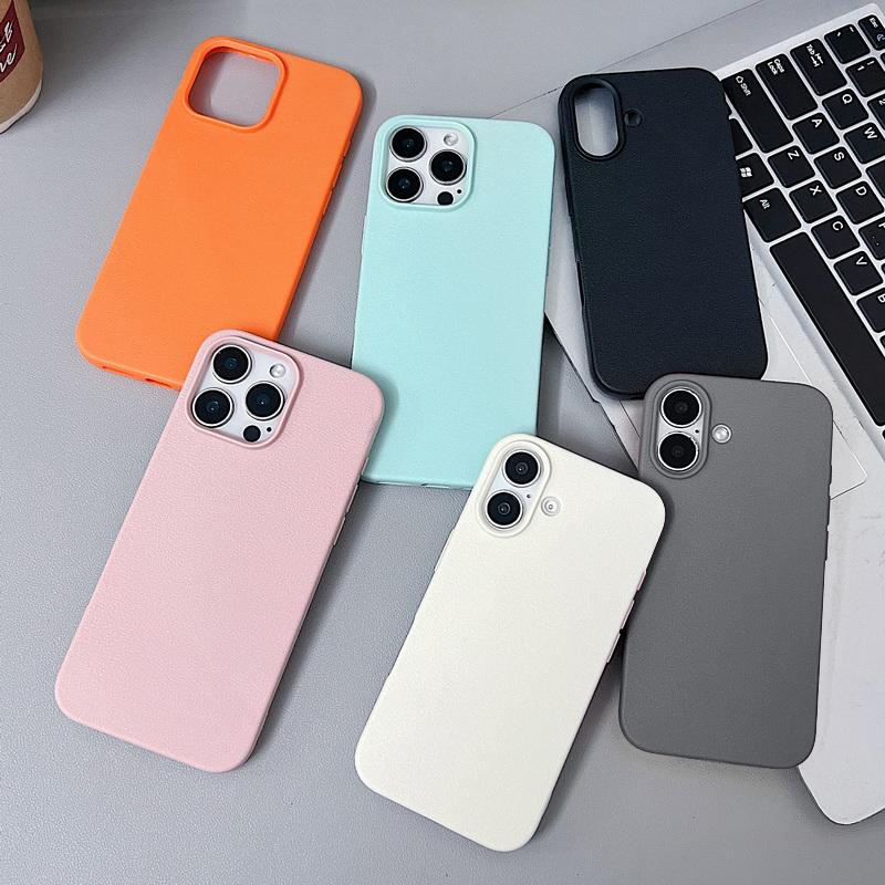 Тонкий чехол из мягкого силикона для iPhone 17 16 Pro Max для iPhone 14 15 Pro Max для iPhone 13 12 11 16e, противоударный чехол-накладка с текстурой кожи из ТПУ