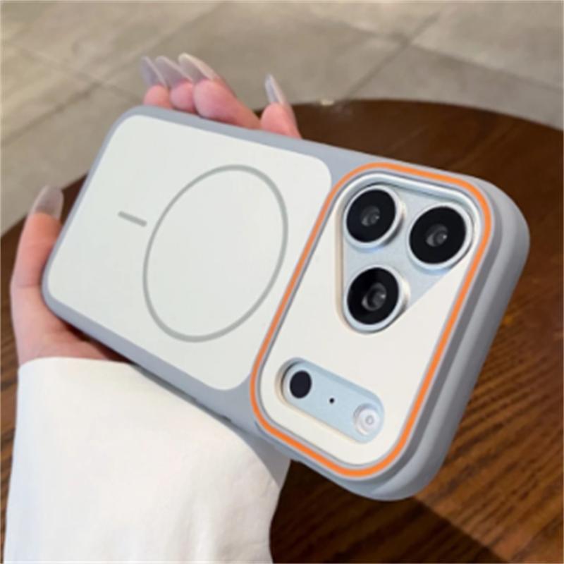 For iPhone 16 17 Pro Max Luxury Magsafe Magnetic Soft Silicone Frame Phone Case For iPhone Air 12 13 14 15 Protective Matte Cover