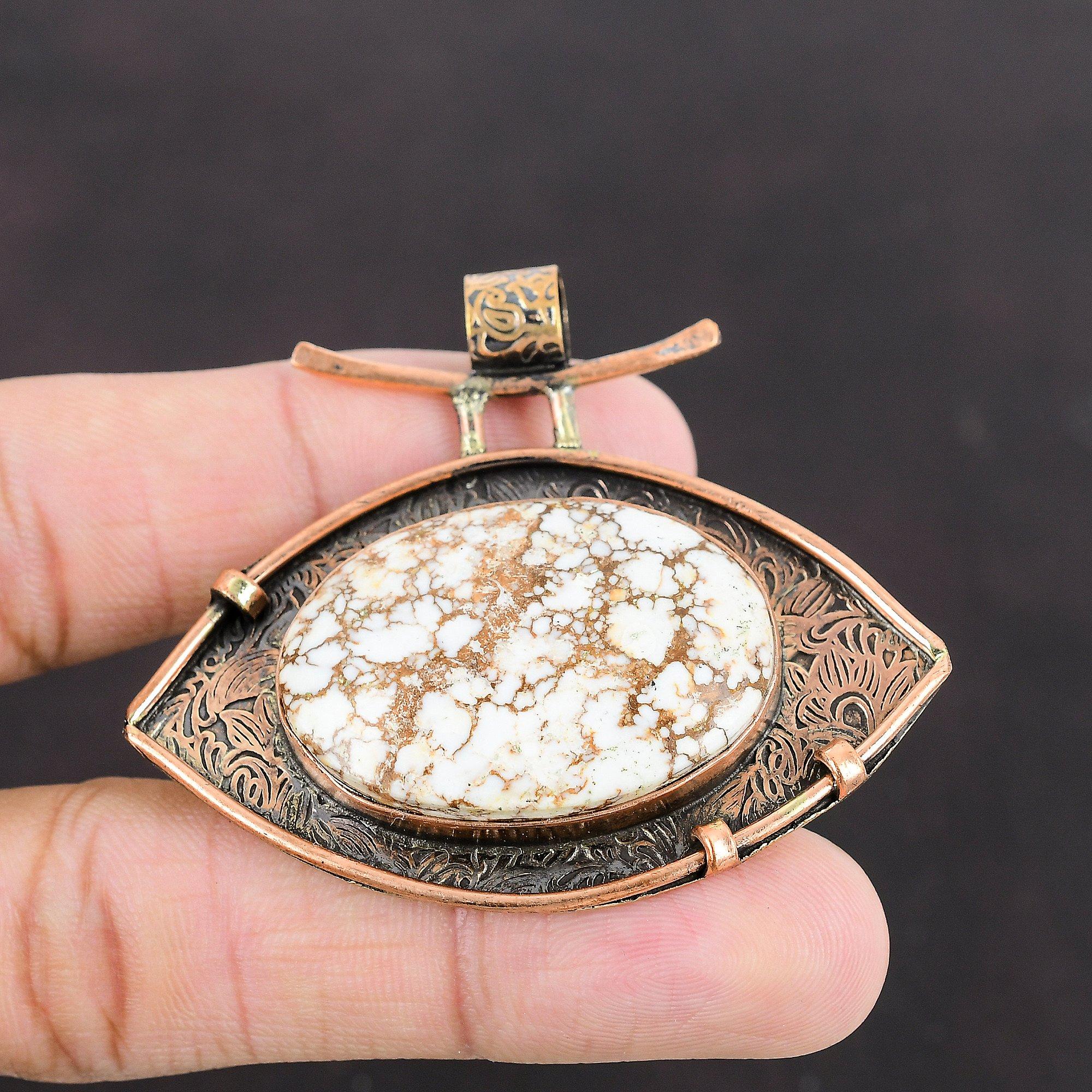 Кулон из магнезита дикой лошади, медный кулон, ювелирные изделия ручной работы, высококачественный кулон из драгоценных камней, красивые медные ювелирные изделия, специальный кулон для подарка