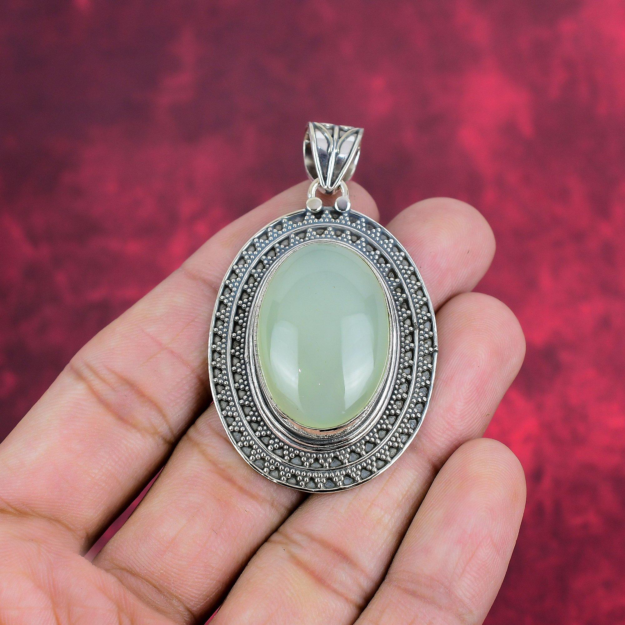 Украшения ручной работы из драгоценных камней Aqua Chalcedony, кулон из стерлингового серебра 925 пробы, уникальный дизайн, для женщин