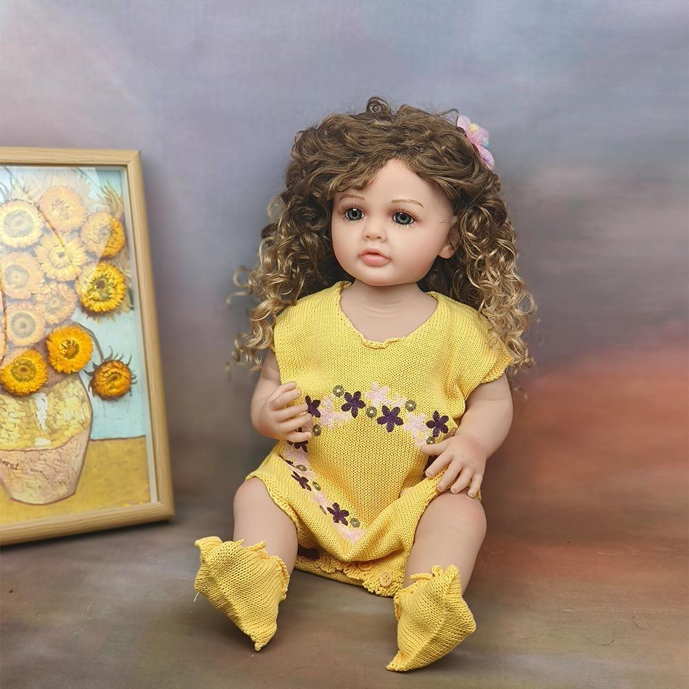 55 см полностью силиконовое тело Reborn Baby Doll Betty с модными африканскими взрывными волосами Прекрасная принцесса кукла для маленьких девочек Одежда для малышей Кукла Playmate Toys