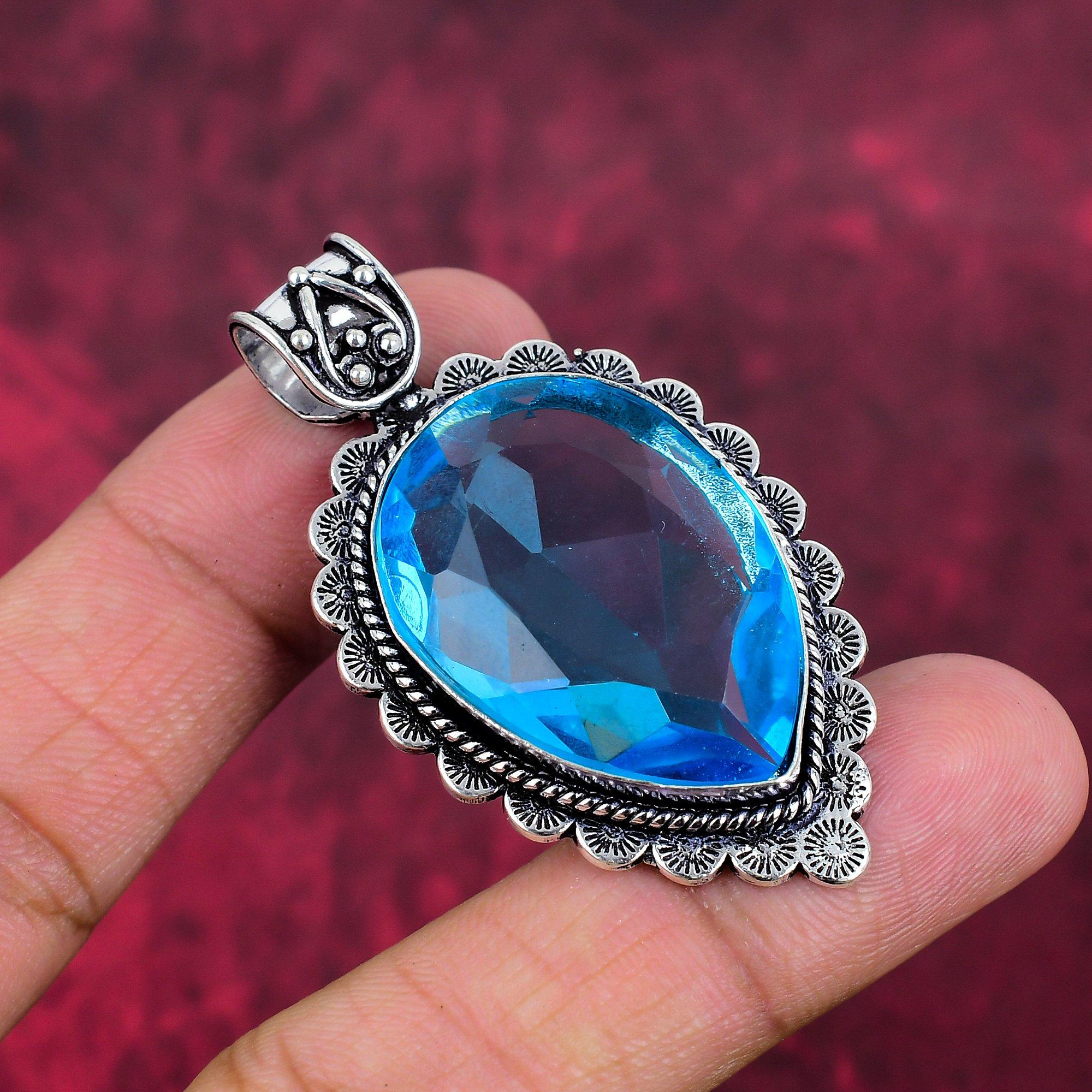 Подвеска из драгоценного камня ручной работы с танзанитом, подвеска из стерлингового серебра 925 пробы, антикварные ювелирные изделия, подвеска для подарка на помолвку