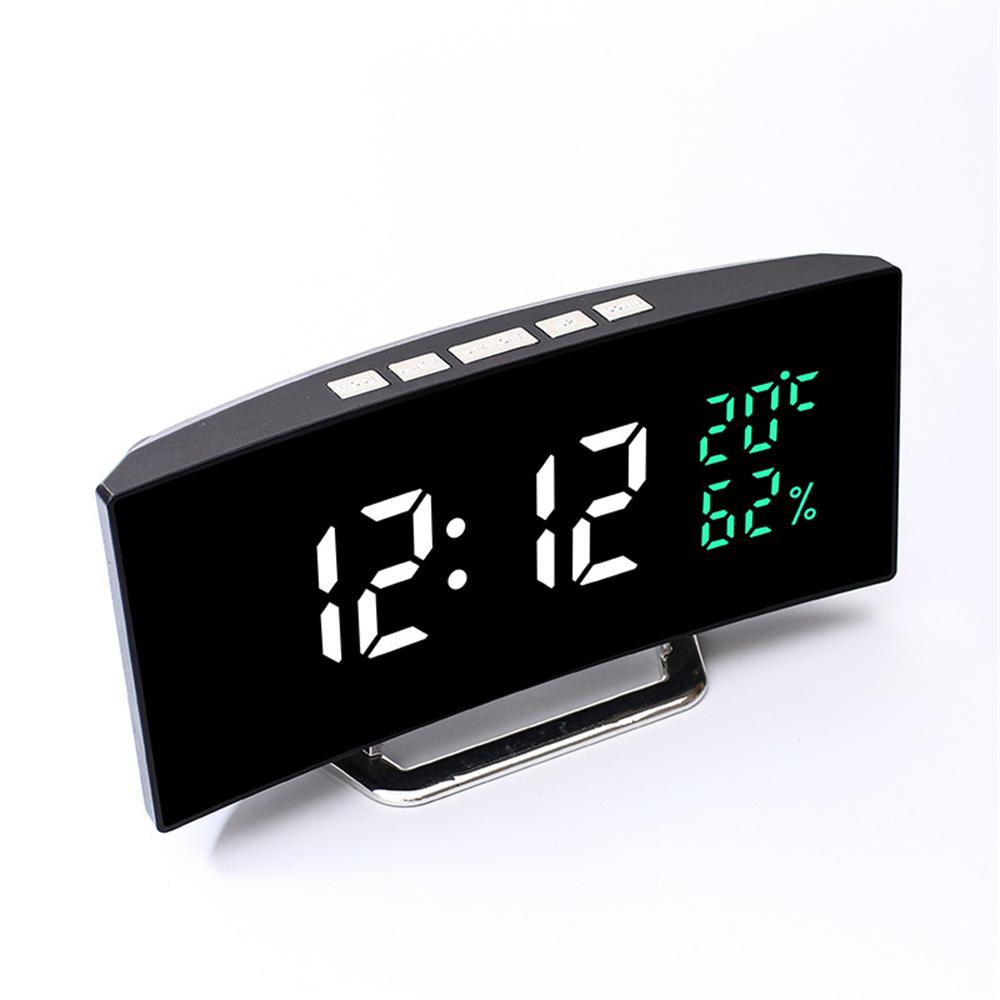 Mirror Digital Alarm Clock TEMP Date 3 Levels Brightness 3 Alarms Unlimited Snooze Table Clock 12/24H Night Mode LED Digital Clock