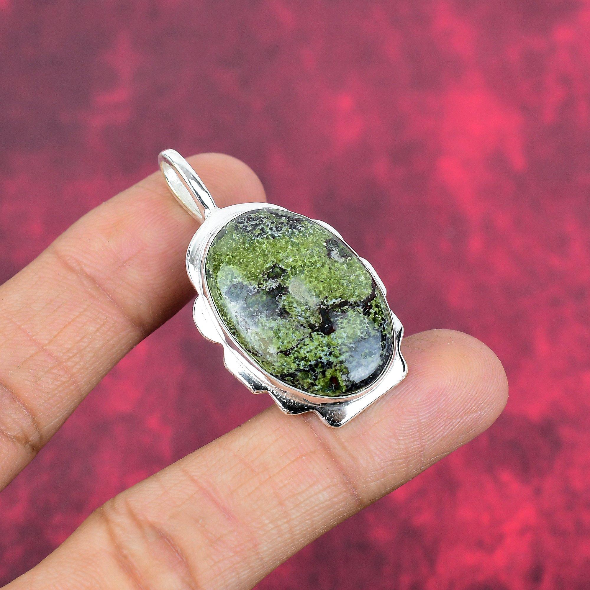 Подвеска из цельного серебра 925 пробы с драконьим кровавым камнем, ювелирные изделия ручной работы с подвеской из драгоценного камня, подарки для жены, абсолютно новый кулон