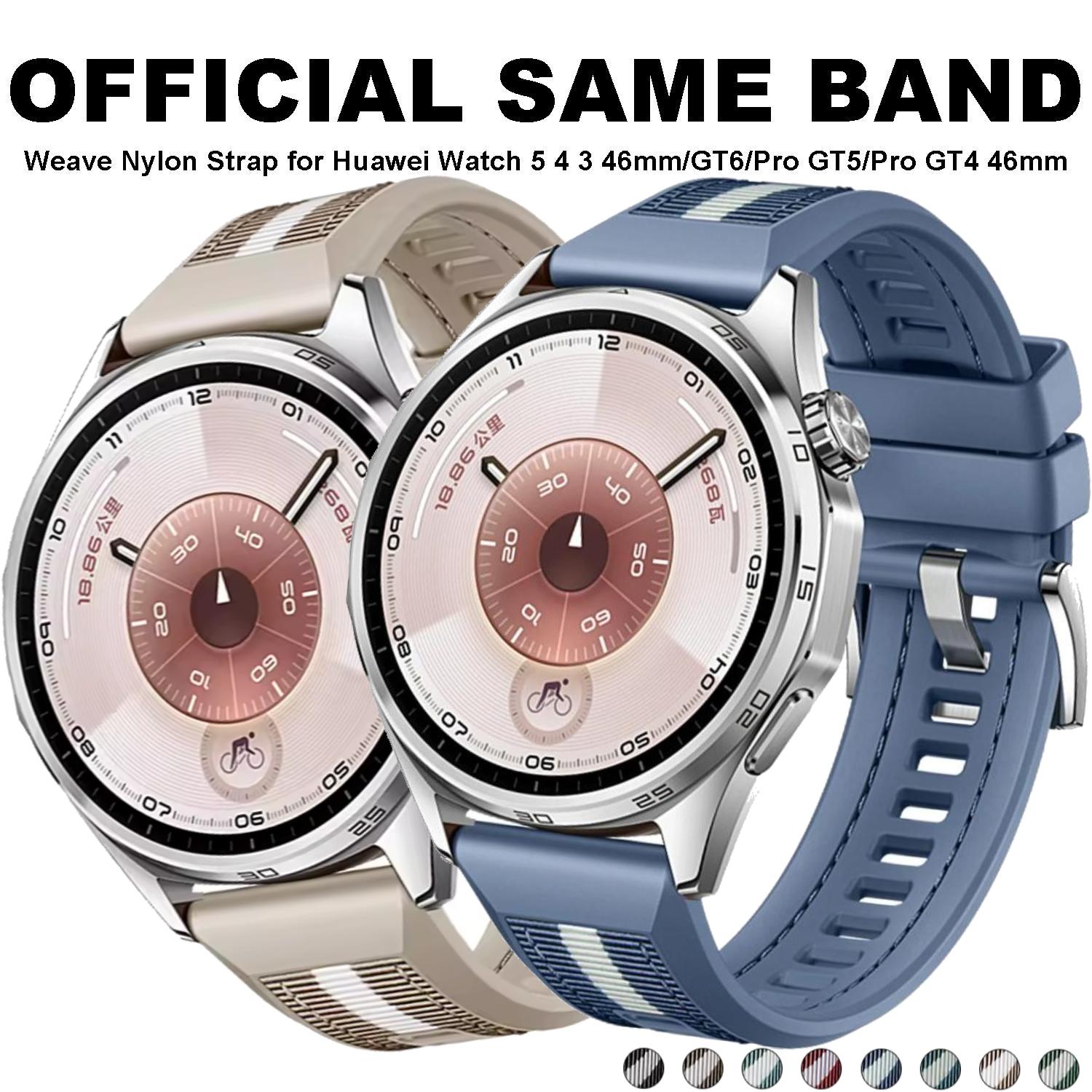 22mm Nylon Weave Silicone Strap for Huawei Watch GT6 Pro 46mm Band Wristband for Huawei GT5/GT4/GT3 46mm Bracelet Watchband