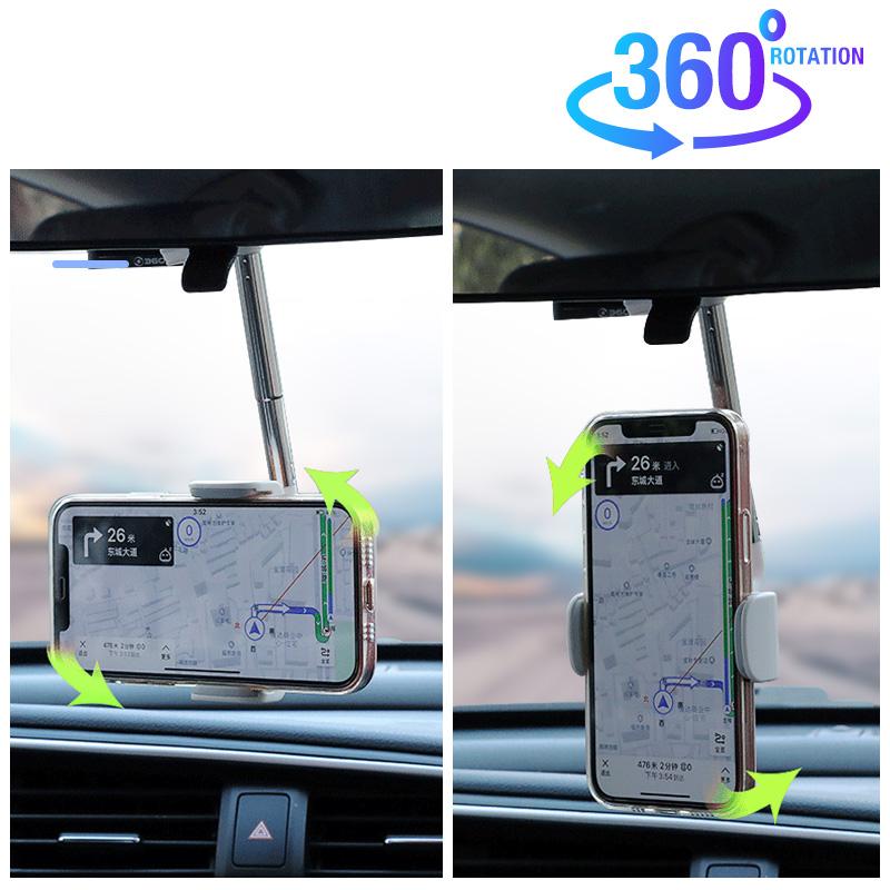 FONKEN Автомобильный держатель для телефона с креплением на зеркало заднего вида, с вращением на 360 градусов