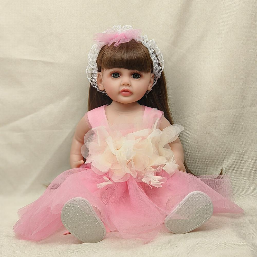 55 см куклы реборн полностью силиконовые детские реалистичные куклы для новорожденных девочек Bebe Reborn силиконовые настоящие водонепроницаемые игрушки для детей подарок