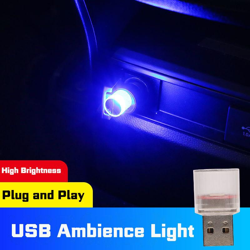 1Pcs Car USB Atmosphere Light Mini LED Neon Atmosphere Light Colorful Universal RGB Indoor Light Car Mood Decorative Light