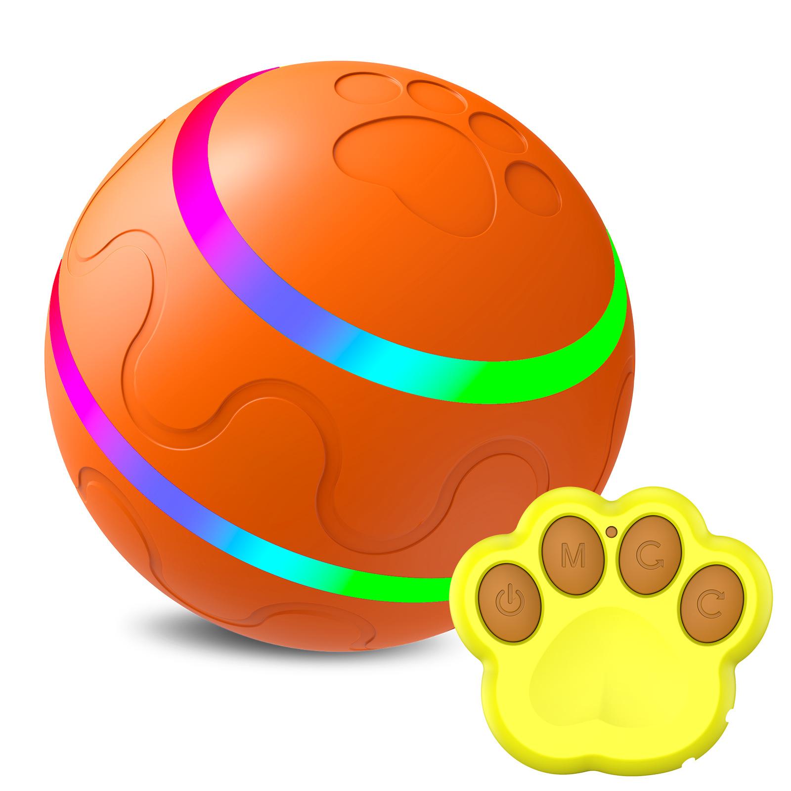 Smart Interactive Pet Ball Remote Control Flashing Rolling Jumping Rotating Waterproof Dog Chew Toy