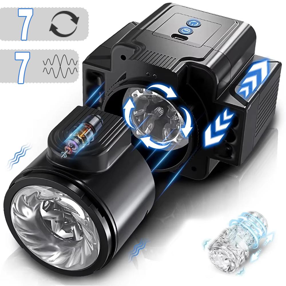 Телескопический Автоматический Мужской Мастурбатор Вращение Поршень Вибрация Машина для Минета Мужская Мастурбационная Чашка Оборудование Товары для Взрослых