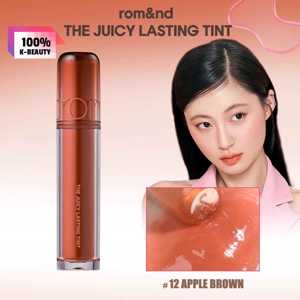Rom&nd Сочный стойкий тинт в оттенке Apple Brown - Долгоиграющий, легкий тинт для губ K-Beauty