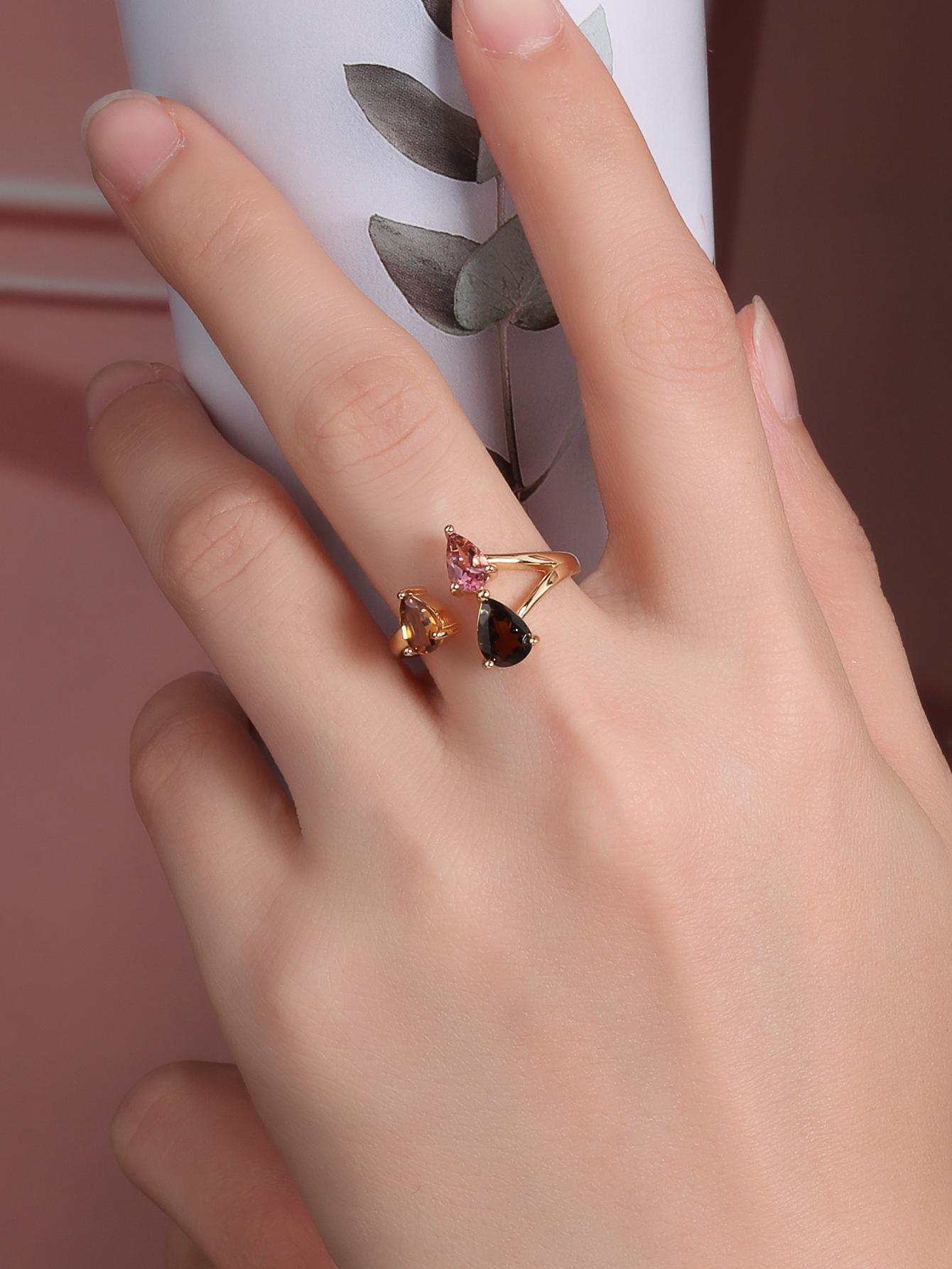 Натуральный красочный турмалин, кольцо из стерлингового серебра 925 пробы, изысканные украшения для женщин и девочек, повседневная одежда, хороший подарок bolai