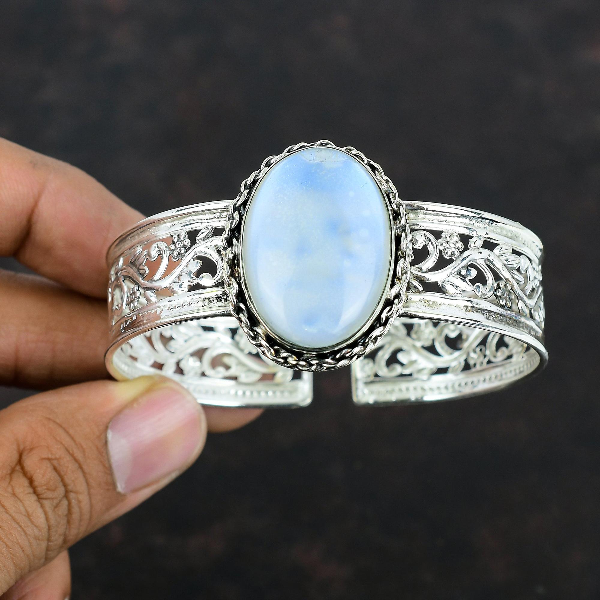 Радужный лунный камень браслет-манжета ручной работы уникальный ювелирный браслет из драгоценных камней 925 пробы регулируемый браслет-манжета подарки для матери