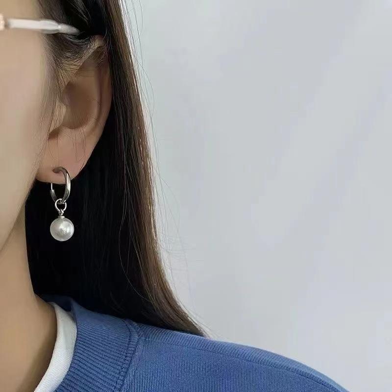 Изысканные серьги-кольца с жемчугом для женщин, свадебные украшения, подарок для милых девушек, серьги-капли