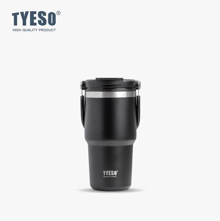 Tyeso 1200ML Vacuum Flasks Stainless Steel Coffee Cup Cold Hot Double-layer Insulated Big Capacity Cold Water Cup with Coffee Sticker