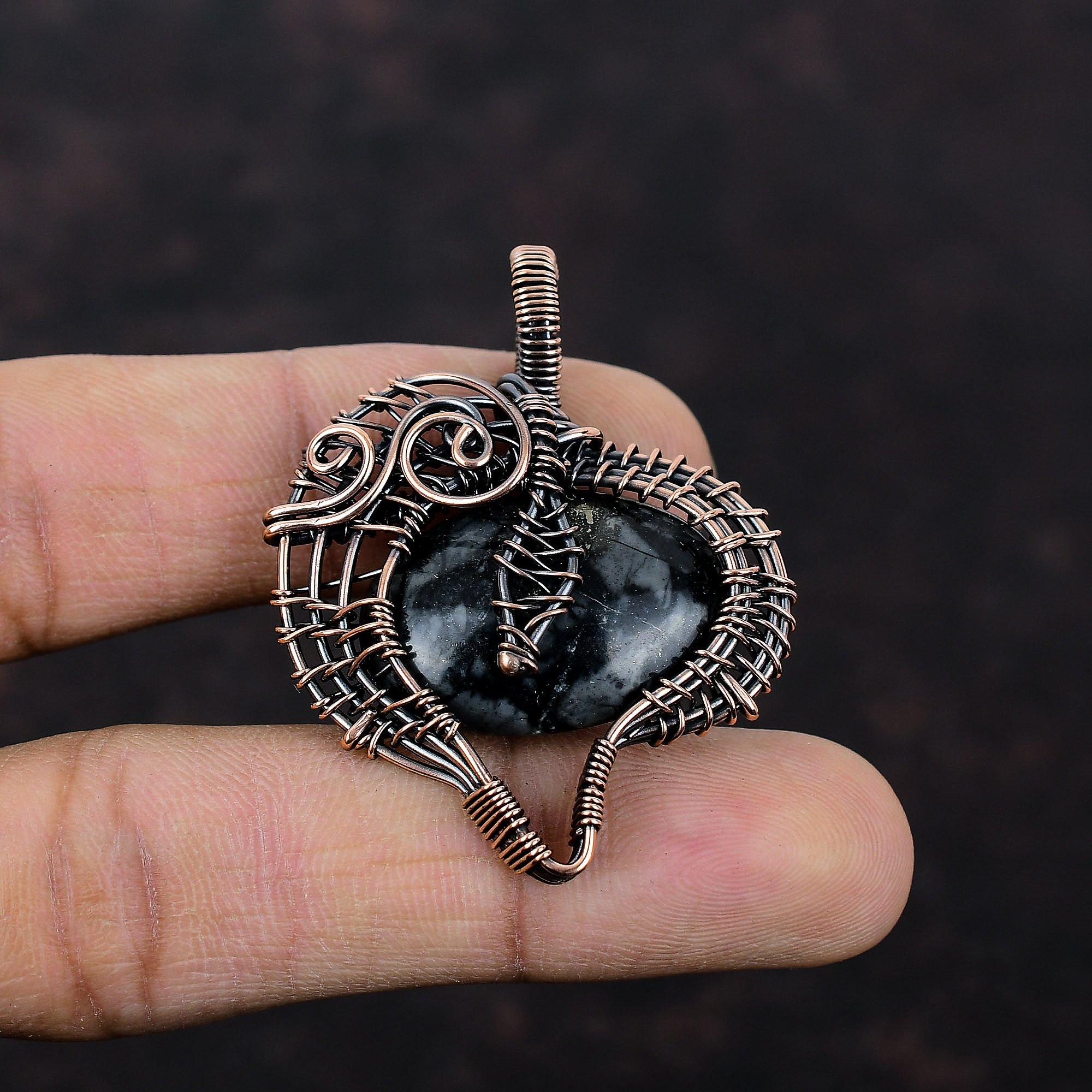 Picasso Jasper Pendant Copper Wire Wrapped Pendant Handmade Wire Wrap Jewelry Gemstone Pendant Copper Jewelry Amazing Pendant Gift For Women