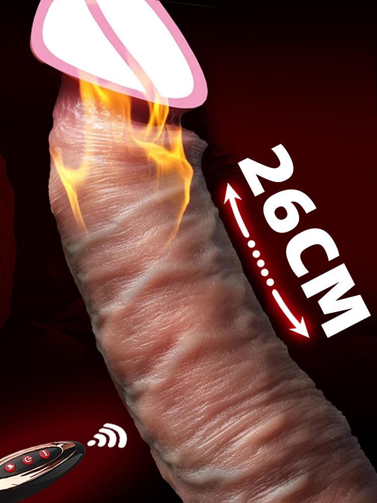 Мягкий нагревательный фаллоимитатор, вибратор для женщин, реалистичные вены, резиновый пенис, секс-игрушки, толстый член, телескопический вибрирующий фаллоимитатор с дистанционным управлением