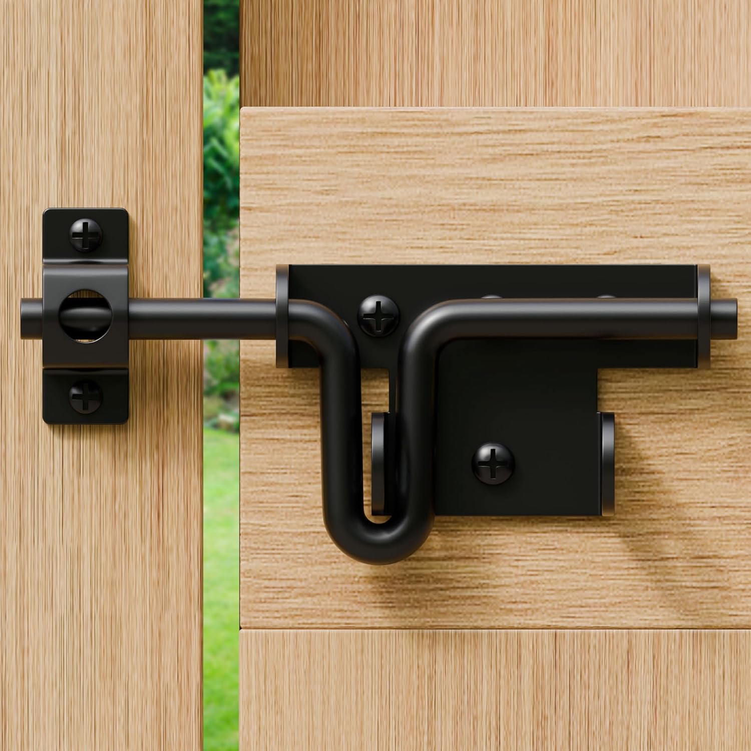 Задвижка для ворот Slide Bolt, прочный дверной замок с отверстием для навесного замка, фурнитура для скользящей задвижки для деревянного забора, двери сарая, забора из ПВХ, двери амбара