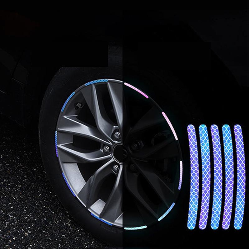 SEAMETAL 20 шт. Наклейка на ступицу колеса автомобиля для мотоцикла, автомобиля, светящаяся, универсальная, для безопасной ночной езды