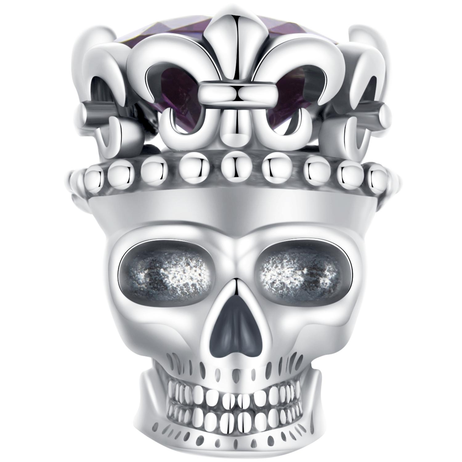 BAMOER, стерлингового серебра 925 пробы, бусины с черепом, Корона, подвески для женщин, ювелирные изделия на Хэллоуин, подарок, браслет, ожерелье, аксессуары «сделай сам»