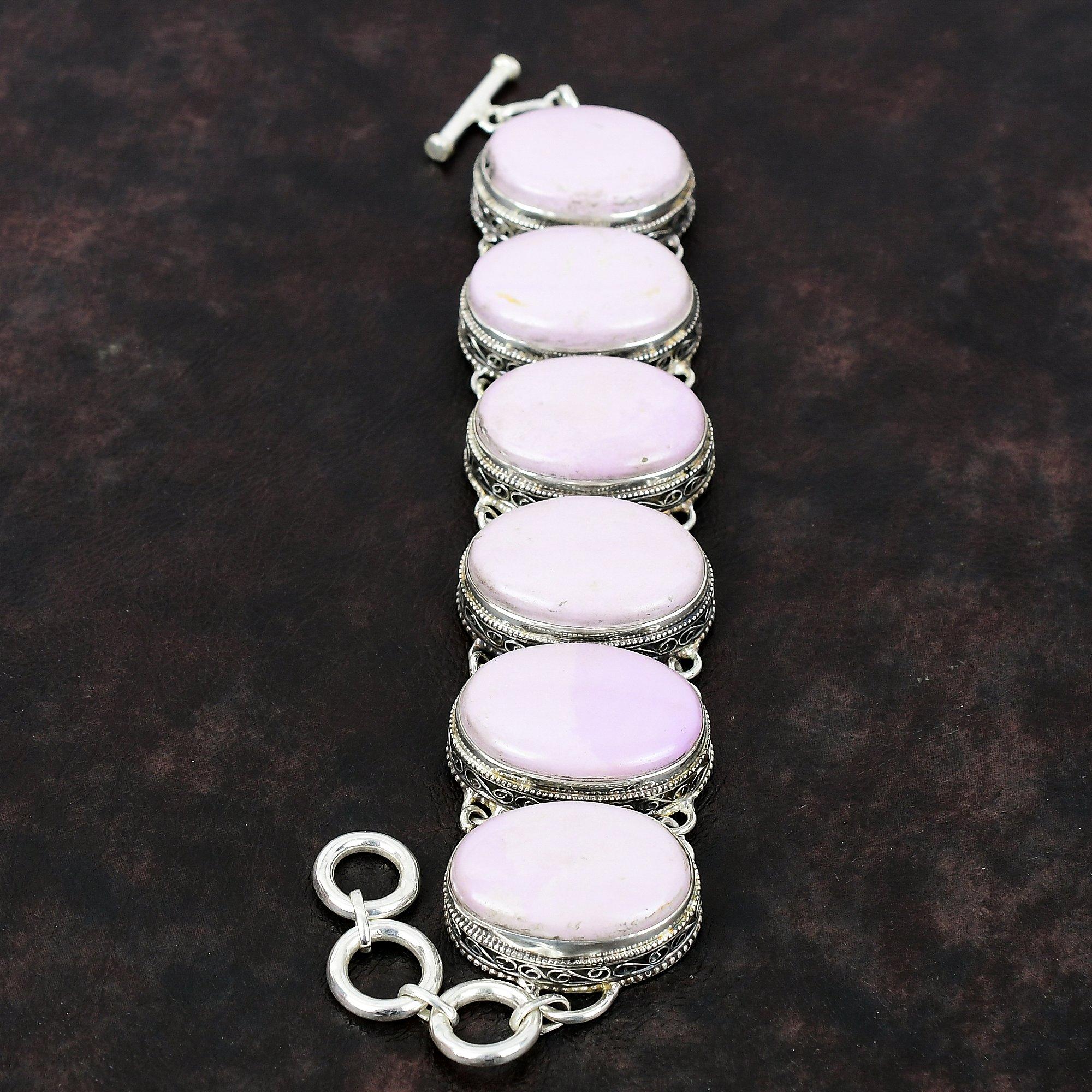 Браслет из драгоценного камня фосфосидерита, браслет из стерлингового серебра 925 пробы, дизайнерские ювелирные изделия, регулируемый браслет-цепочка, винтажный браслет ручной работы для подарка