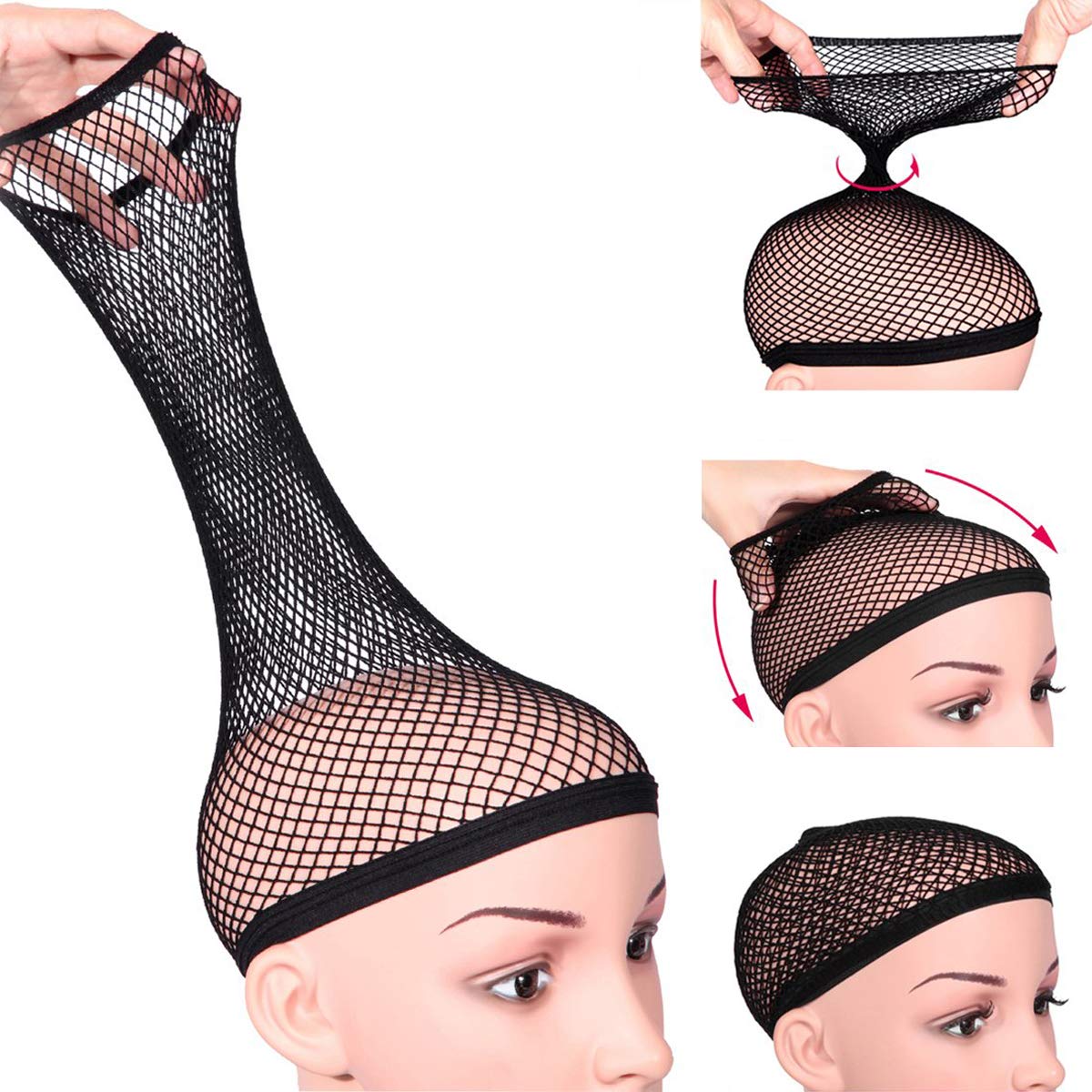 Hair Net for Wig, Fishnet Wig Cap for Women, Wig Cap for Long Thick Hair