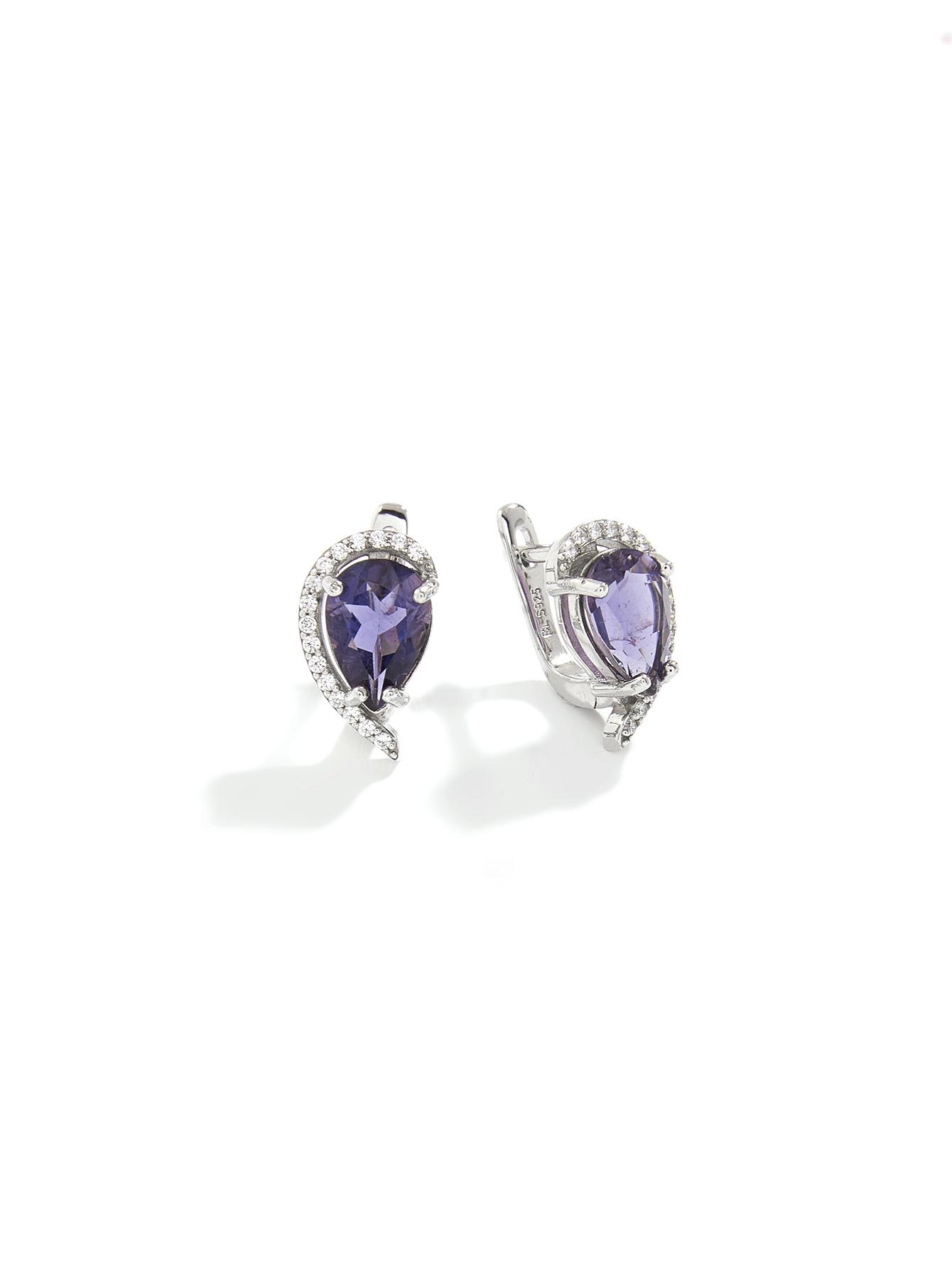Bolaijewelry Потрясающие серьги с натуральной иолитовой серебряной застежкой для женщин и сестер, ювелирные украшения на день рождения и вечеринку, подарок