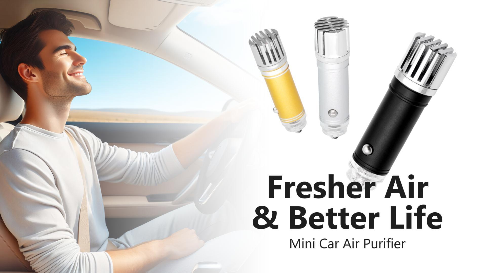 Миниатюрный автомобильный ионизатор воздуха 12 В, подключаемый к розетке, удаляет дым, частицы PM2.5, пыльцу, запахи, тихий автомобильный очиститель воздуха для путешествий.