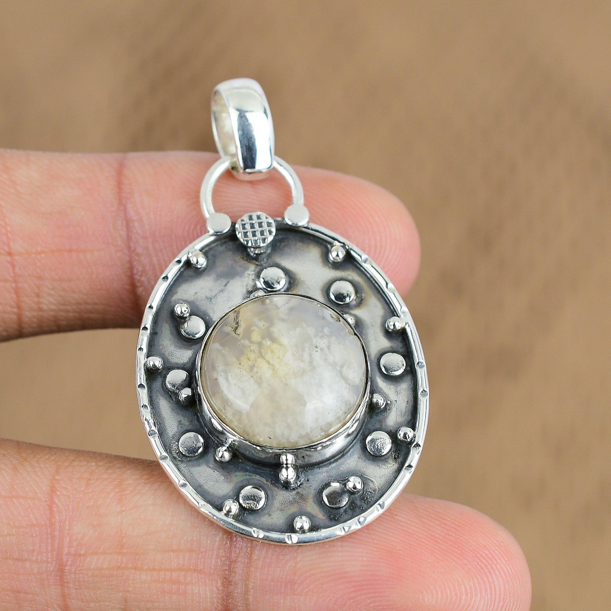 Натуральный агат с перьями, драгоценный камень, кулон, ювелирное изделие из стерлингового серебра 925 пробы для женщин