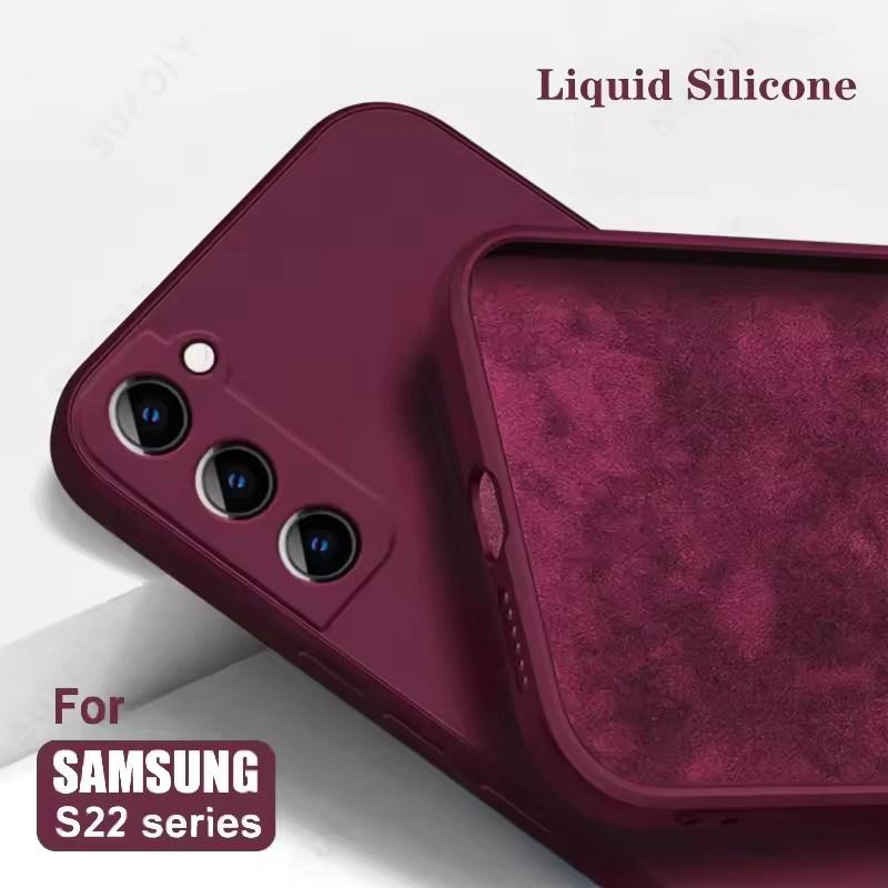 Жидкий силиконовый чехол для Samsung Galaxy S26 Edge S25 S24 S23 S22 Ultra Plus S24 FE A56 A54 A53 A55 Защита камеры Мягкий чехол