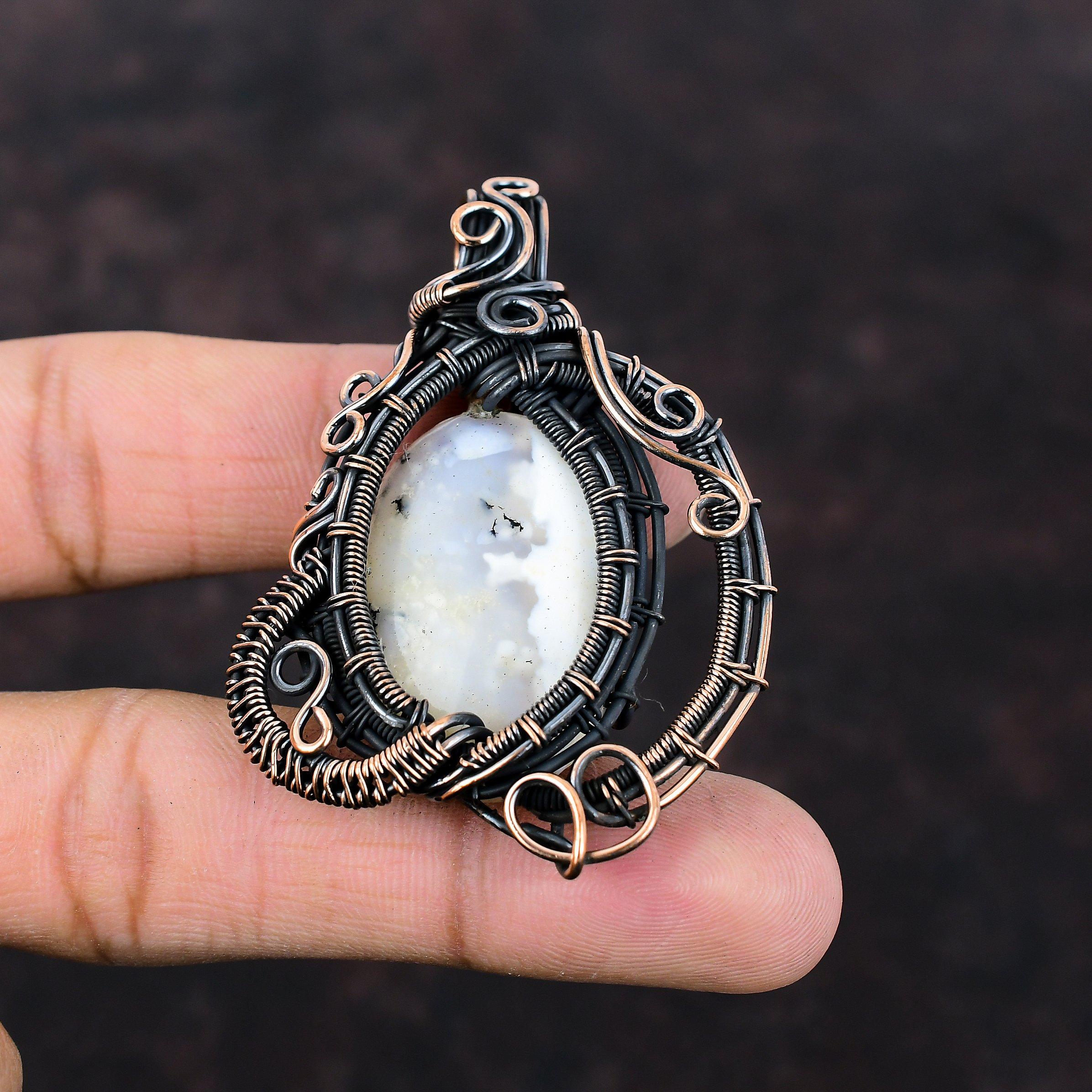 Кулон с агатом из медной проволоки, кулон с шлейфом из агата, ювелирные изделия из драгоценных камней, ручная работа, новейший дизайн, кулон из медной проволоки, ювелирный подарок для мамы