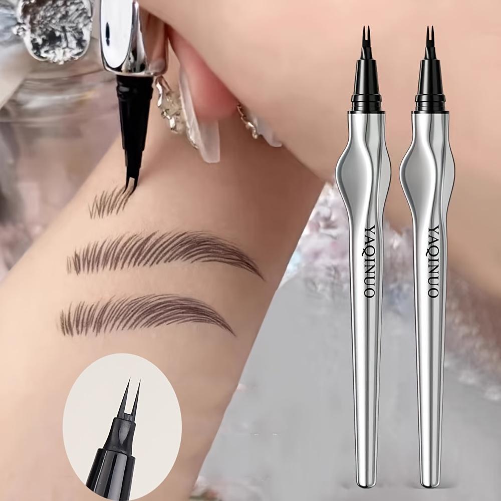 Bifurcated Eyebrow Pencil 2 Point Wild Eyebrow Pencil Long Lasting Easy To Grip Eyebrow Tattoo Waterproof Extremely Fine Eyebrow Pencil Black