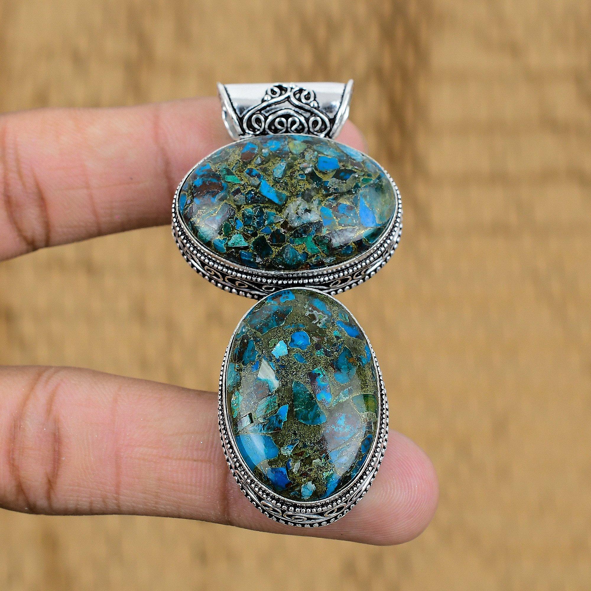 Подвеска из натурального медного амазонита, винтажные украшения из стерлингового серебра 925 пробы