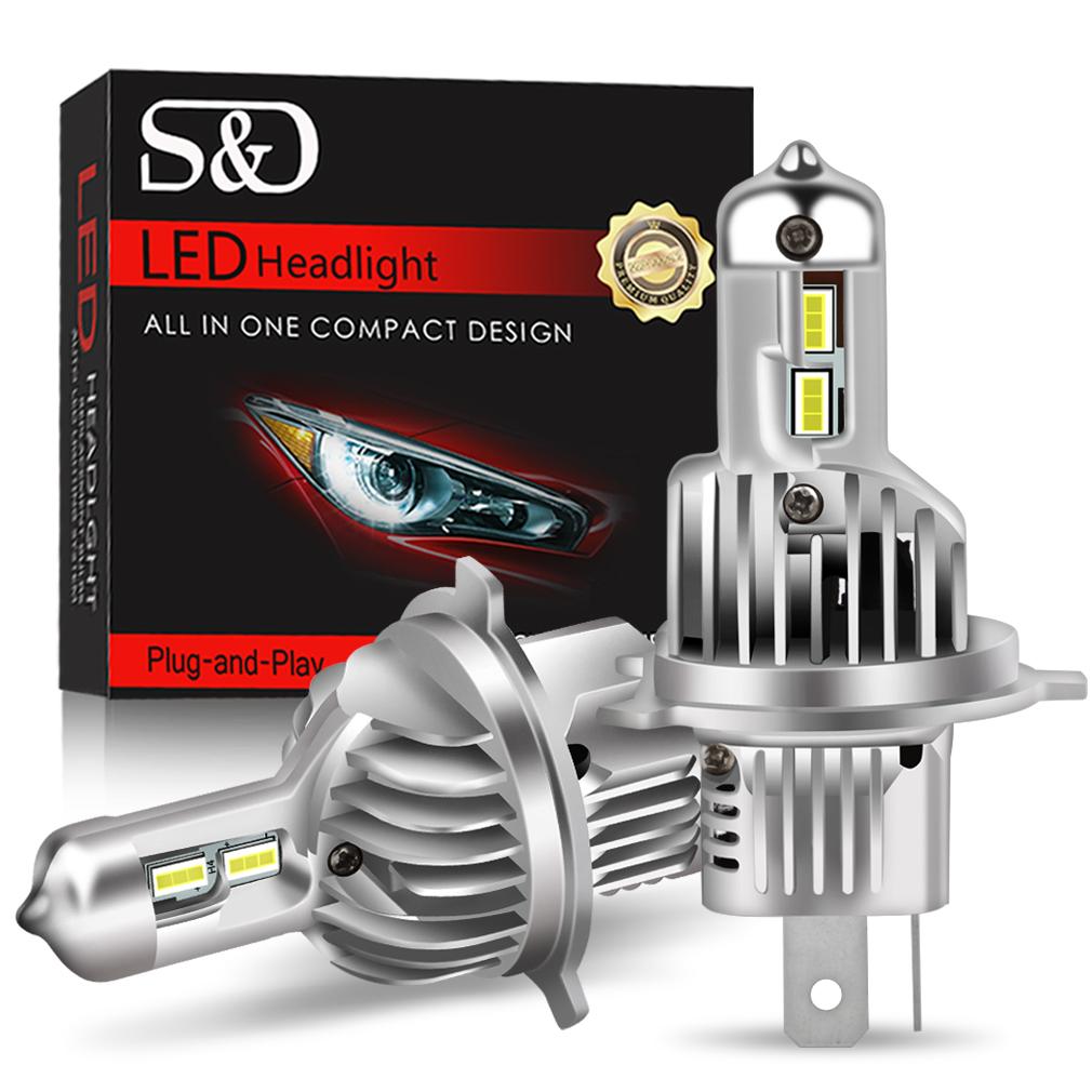 2шт H7 CSP LED H4 Беспроводные 50W 10000LM Canbus Автомобильные фары H1 H3 H11 9005 HB3 9006 HB4 Супер яркие фары дальнего/ближнего света для мотоциклов Противотуманные фары 6000K Белый