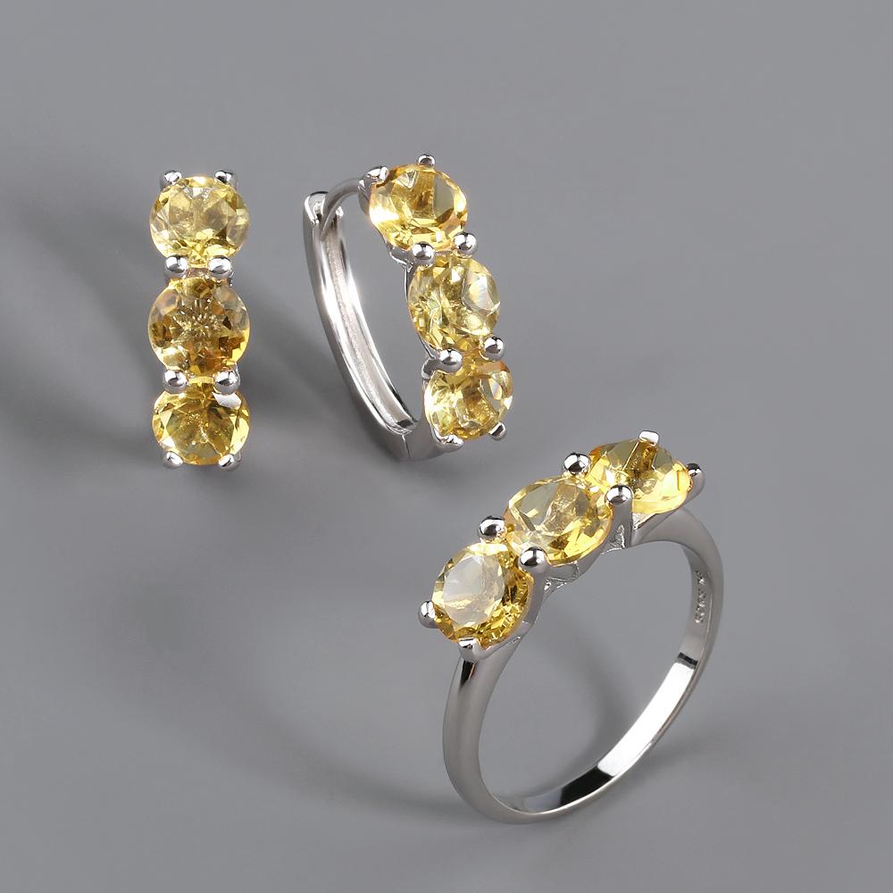 Bolaijewelry Новые модные женские серьги с натуральным драгоценным камнем и цитрином, простой дизайн, серебро 925 пробы для мамы, праздничный подарок