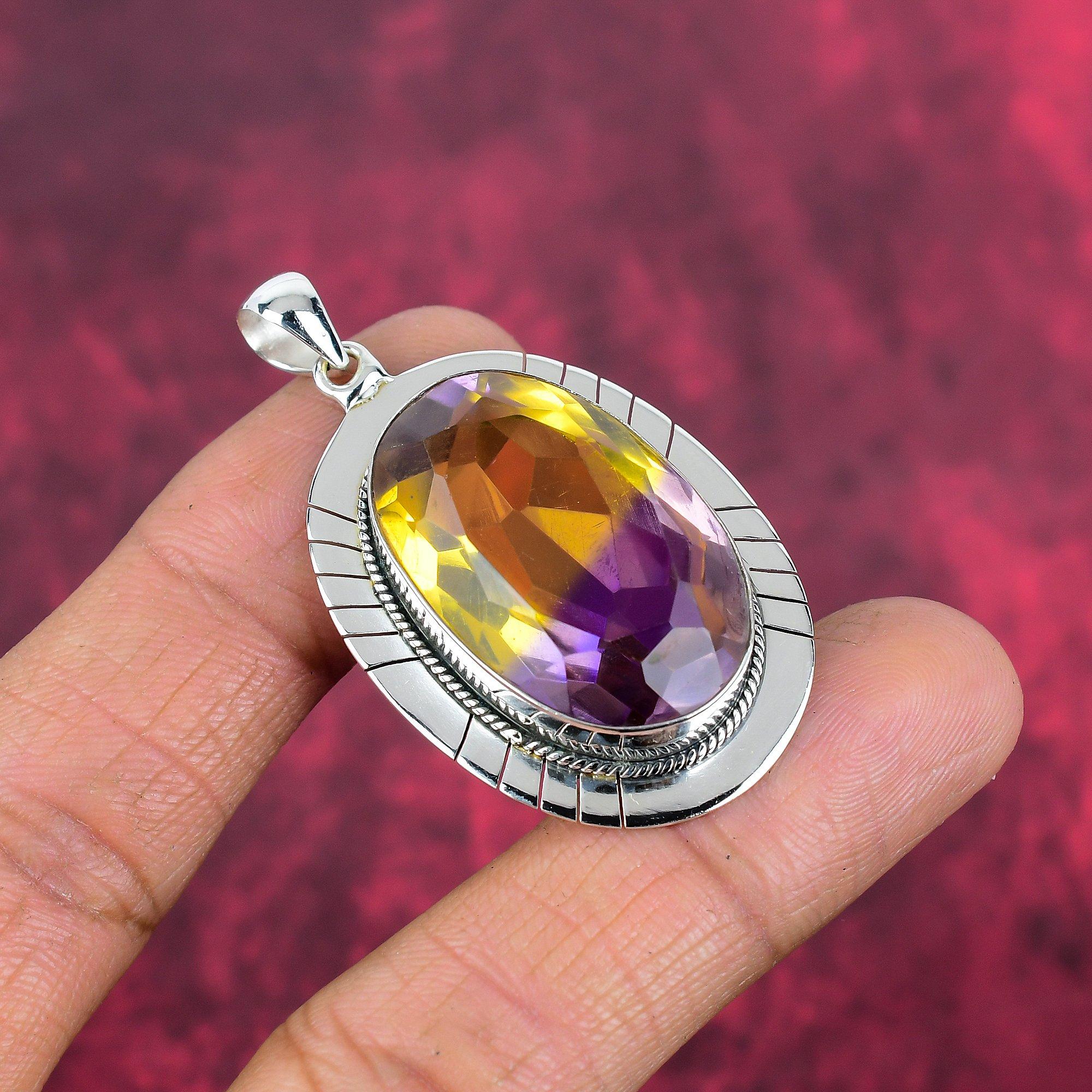 Ametrine Pendant, 925 Solid Sterling Silver Gemstone Jewelry, Handmade Pendant, For Thanksgiving